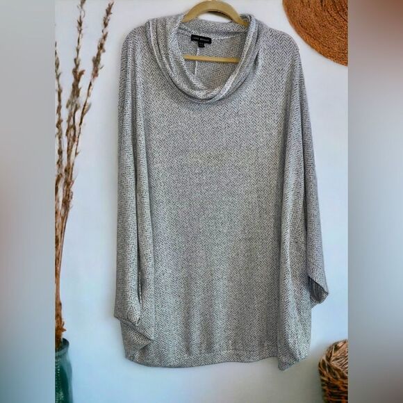 Lane Bryant Sweater 26/28 Cowl Neck Dolman Sleeve Poncho Pullover lightweight - Picture 1 of 5